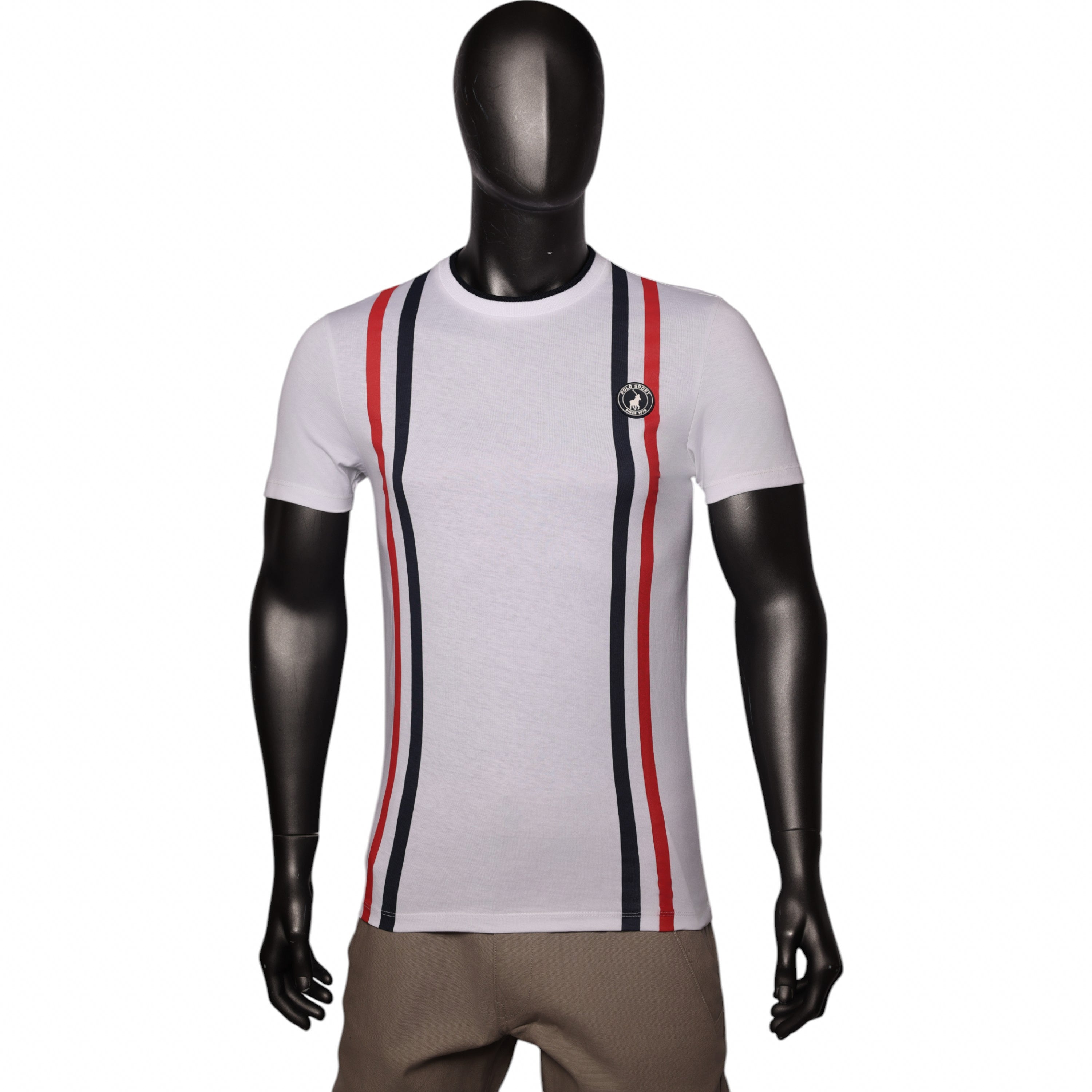 Polo  T-Shirt Sport Stripe White